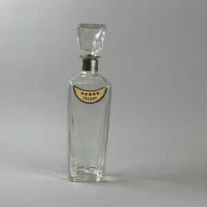 Vintage Seagrams Glass Whiskey Decanter With Stopper & Gold Label